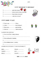 English Worksheet: QUIZ