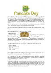 English Worksheet: Pancake Day