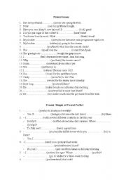 English Worksheet: Present and Past tenses revision