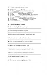 English worksheet: adjective clauses