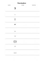 English Worksheet: punctuation
