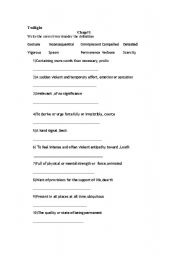 English Worksheet: Twilight vocabulary test