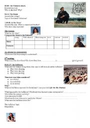 dances with wolves worksheet