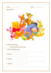 English Worksheet: Easter egg