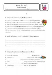 English worksheet: Conditionals and Simple Past revision exercises 