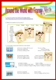 English Worksheet: AROUND THE WORLD WITH FRANNY