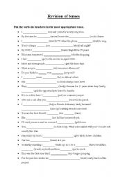 English Worksheet: revision of tenses - gap-fill activity