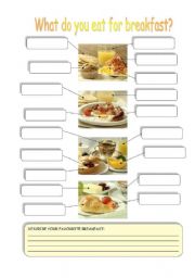 English Worksheet: What do you eat for breakfast?