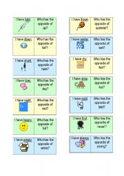 English Worksheet: Opposites game