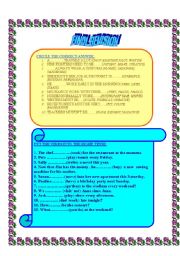 English worksheet: final revision