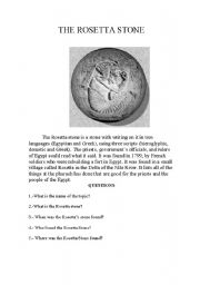 English worksheet: The rosetta stone