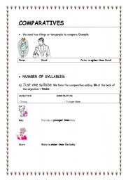 English worksheet: comparatives and superlatives