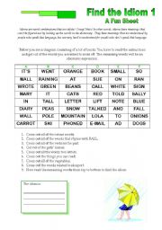 English Worksheet: Find the Idiom 1