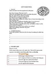 English Worksheet: Lets make pizza!