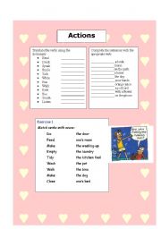 English worksheet: Actions