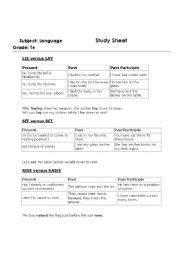 English Worksheet: confusing verbs