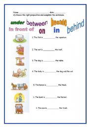 Prepositions of place