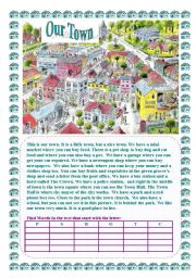 English Worksheet: Our Town