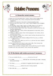 English Worksheet: Relative Pronouns/Clauses