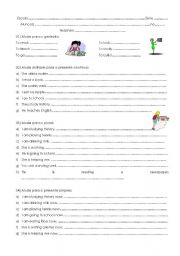 English Worksheet: Simple Present and Present Continuous