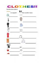English worksheet: CLOTHES!!