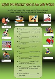 English Worksheet: WHAT DID MICKEY MOUSE DO LAST WEEK?