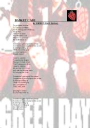 English Worksheet: SONG: Basket case by Green Day (ESL aim : how to use dictionaries) 