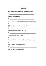 English worksheet: Questions tag and Irregular verb