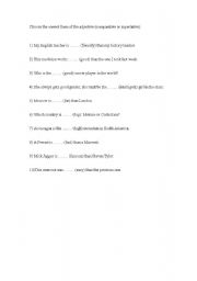 English worksheet: comparative- superlative