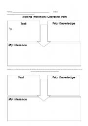 English Worksheet: Making Inferences Flow Map