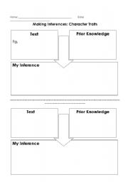 English Worksheet: Making Inferences Flow Map