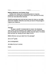 English worksheet: Making Inferences