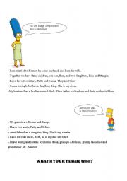 English worksheet: The simpsons family