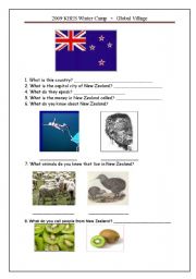 English Worksheet: New Zealand