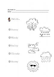 English Worksheet: Weather-match