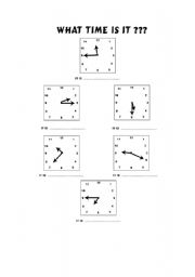 English Worksheet: What time is it?