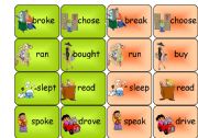 English Worksheet: irregular verbs- memory game
