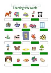 English Worksheet: LEARNING NEW VOCABULARY