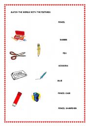 English worksheet: SCHOOL OBJECTS