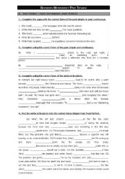 English Worksheet: Past tenses revision