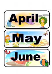 English Worksheet: months(April-May-June)