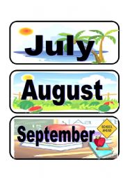 English Worksheet: months (july- august-september)