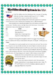 English Worksheet: The Educational System in the USA