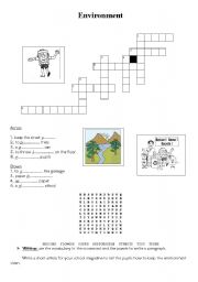 English Worksheet: Environment: crossword+puzzle