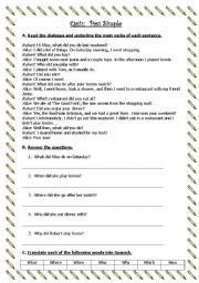 English Worksheet: Past Simple Quiz