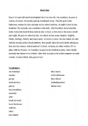 English worksheet: Bens Day