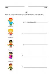 English worksheet: Age using 