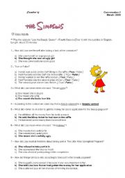 English Worksheet: Movie-conversation class based on the Simpsons episode 