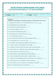 English Worksheet: Present and Past Participles