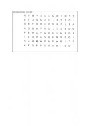 English worksheet: Crossword- colours